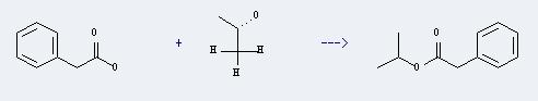 Benzeneacetic acid,1-methylethyl ester can be prepared by propan-2- and phenylacetic acid
